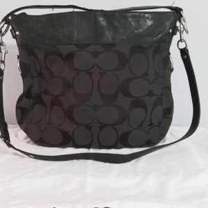 Coach Tote/Shoulder Handbag Hobo Authentic black/gray w/adjustable strap
